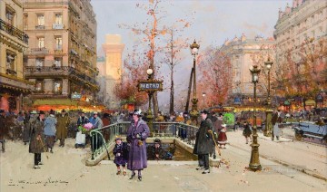 Porte Saint Martin Eugène Galien parisino Pinturas al óleo